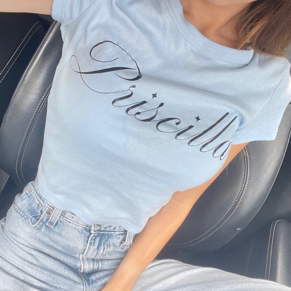 Light Blue Priscilla Baby Tee - Picture 2 of 3